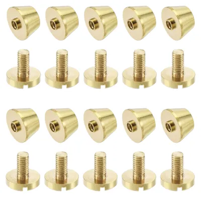10 flache Messingnieten 12 x 8 mm, Taschenfüße für Lederhandwerk