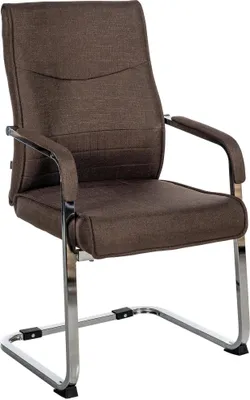 Produktbild von CLP Esszimmerstuhl Hobart Freischwinger gepolstert mit Rückenlehne und Armlehnen braun Material Stoff