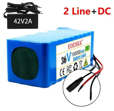 Obrázok produktu pre Li-iónová batéria 42V 100Ah - batériový balík 10S4P - výkon 1000W - s BMS (systémom riadenia batérie) - pre elektrické bicykle a elektrické skútre - rozmer 188x78x66 mm - 2-pólový DC konektor