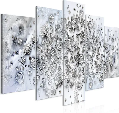 Produktbild von Leinwandbilder 200x100 cm b-A-0723-b-m Vlies Leinwandbild 5 tlg Kunstdruck modern Wandbilder XXL Wanddekoration Design Wand Bild ROSEN BLUMEN
