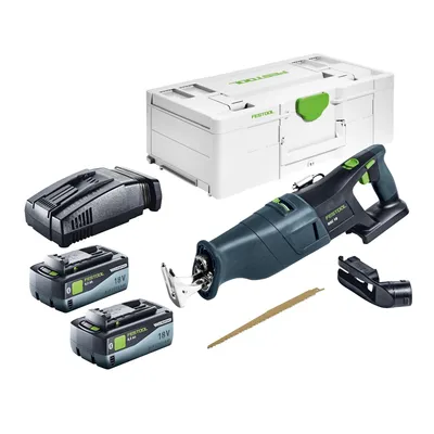 Produktbild von Festool RSC 18 EB-Basic Akku Säbelsäge 18 V Brushless + 2x Akku 8,0 Ah + Schnellladegerät + Systainer