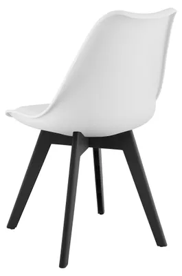 Image de Chaise - Leobert - Mark - Blanc/Pieds Noirs - 49 X 43 X 82 Cm