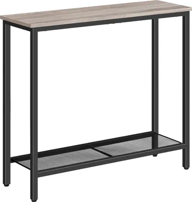 Image de Table console étroite avec étagères Greige-Noir 75x24x75cm