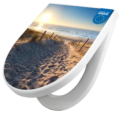 Produktbild von WC Sitz mit Absenkautomatik D Form Motiv Nordseestrand [TDW3 11121]