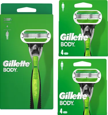 Produktbild von Set 1 x Gillette Body Rasierer + 2 x 4er Packs Ersatzklingen