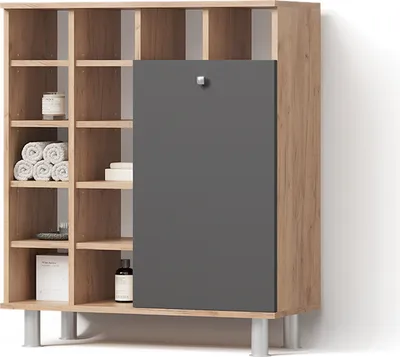 Immagine prodotto di Armadietto da bagno con portabiancheria Livinity Fucino Antracite 78.4 x 91.6 cm, Model 52563