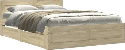 Obrázek produktu pro vidaXL Rám postele s čelem Sonoma dub 140x200 cm materiál na bázi dřeva