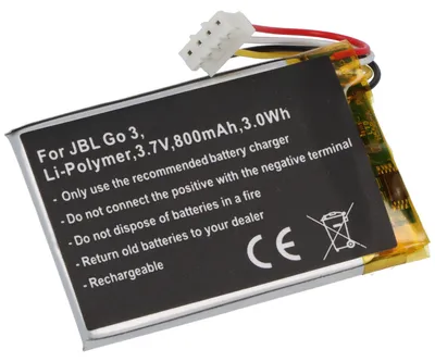 Zdjęcie produktu dla Akumulator pasujący do JBL Go 3, litowo-polimerowy, 3,7 V, 800 mAh, 3,0 Wh