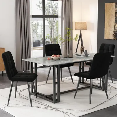 Immagine prodotto di Sedia da pranzo - Sedia - Sedia a conchiglia - Sedia da cucina - Sedia per tavolo da pranzo - Rivestimento - Struttura in metallo robusta