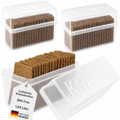 Produktbild von 2 x Knäckebrot Dosen im Set Knäckebrotdose Knäckebrotbox Aufbewahrungsdosen weiß