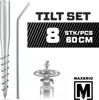 Produktbild von MAXERIO® 60 cm 8er TILT-Set Schraubfundamente Ø 60 x 2; M12