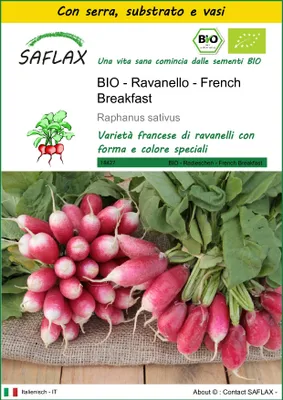 Immagine prodotto di SAFLAX Insieme di coltivazione -- Ravanello - French Breakfast - 150 semi - Raphanus