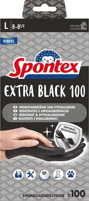 Immagine prodotto di Spontex Einmalhandschuhe Extra Black 100 aus Vinyl Gr. L