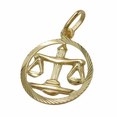 Produktbild von Anhänger 15mm Sternzeichen Waage 9Kt GOLD gold 15mm