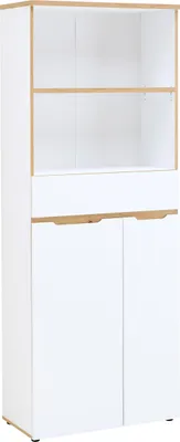 Produktbild von Aktenschrank >Memphis< in Weiß / Artisan Eiche Nachbildung - 75x197x38 (BxHxT)