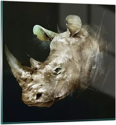 Produktbild von Bilder auf glas - Tier Abstraktion - 50x50cm - Glasbilder - Wandbilder - Kunstdruck - zum Aufhängen bereit - Wanddekoration aus Glas - Glas Bilder - Wandbild auf Glas - Einteilig - GAC50x50-3969