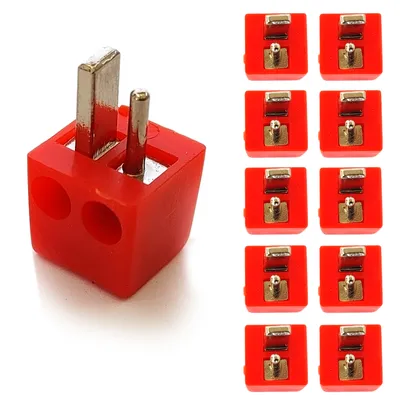 Produktbild von 10x Lautsprecherstecker Mini DIN gewinkelt Rot schraubbar KFZ Audio Boxenstecker