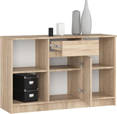 Produktbild von AKORD Furniture Factory OP0LKOMDAB007, Eiche, 1 Schublade(n), Matt, 6 Regale, 1 Tür(en), 16 mm