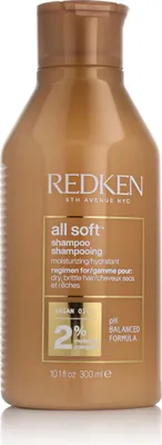 Produktbild von Redken All Soft Shampoo, Frauen, Professionell, Shampoo, Sprödes Haar, trockenes Haar, Alle Farben, 300 ml