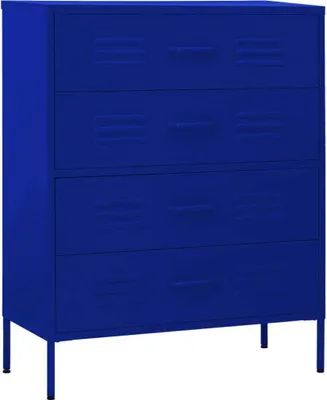 Immagine prodotto di Cassettiera blu navy 80x35x101,5 cm acciaio