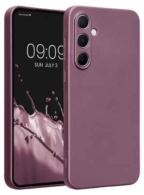 Produktbild von kwmobile Handyhülle für Samsung Galaxy A55 5G Hülle - weiche Silikon Case metallisch schimmernd - Schutzhülle Cover - Metallic Lavendel