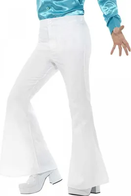 Produktbild von Weiße Herren Schlaghose für Fasching & Karneval Größe: L