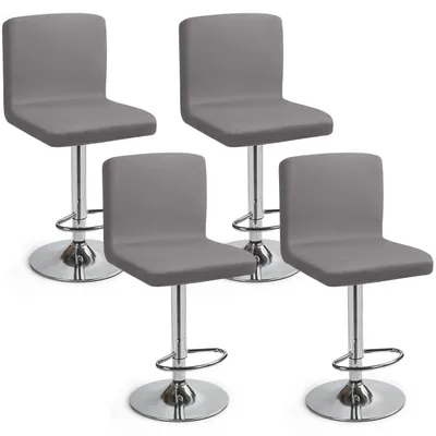 Immagine prodotto di Coprisedili per sgabelli da bar, set da 4, elasticizzati, colore grigio, 4 pezzi