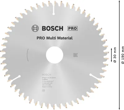 Zdjęcie produktu dla Bosch 2 608 640 509, Wielo, 19 cm, 3 cm, 1,8 mm, 2,4 mm, HLTCG (wysoki-niski ostrzony na trzy ząb)