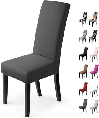 Produktbild von Husse Stretch-Stuhlhussen, 6 Stück, Stuhlhussen für Esszimmerstühle, abnehmbare, waschbare Esszimmerstuhlhussen für Hotel, Esszimmer, Bankett, Hochzei