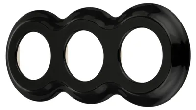 Porzellan Retro Curve Rahmen 3-fach, PR1, schwarz