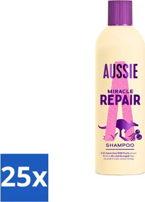 Productafbeelding van Aussie Shampoo, Repair Miracle, herstellend voor beschadigd haar, 300 ml - voordeelverpakking - 25 stuks