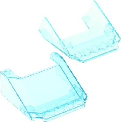 Produktbild von 2x Lego Windschutzscheibe 6x6x2 transparent blau gewölbt 6332850 35404 28782