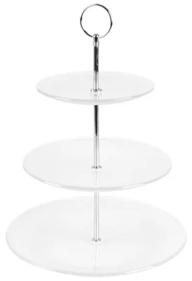 Zdjęcie produktu dla Trzypoziomowa etażera kuchenna – stojak do serwowania – metal – 33 cm