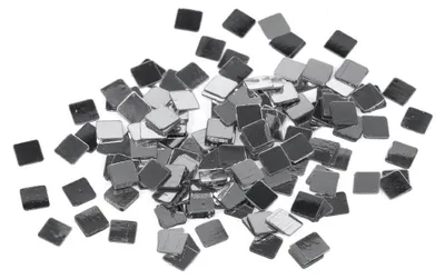 Quadratische Pailletten, silber, 5 mm, 14 g