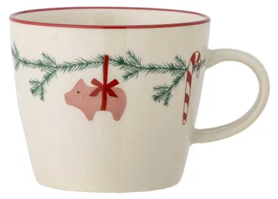Produktbild von Bloomingville Becher YULE Weihnachtsbecher Weiß Tasse Kaffeebecher Teebecher