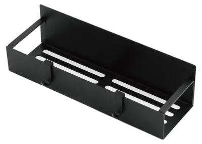Image de Étagère à épices pour réfrigérateur, magnétique, avec crochets, support à épices suspendu pour le rangement dans la cuisine, noir, 27 x 8,5 x 5 cm