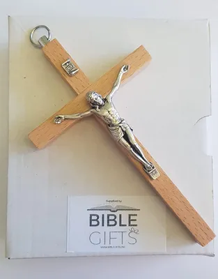 Wandkreuz Kruzifix Buchenholz 12 cm Christusfigur