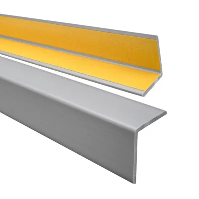 Productafbeelding van Zelfklevend PVC hoekprofiel, hoeklijst voor randen en hoeken, flexibel, L-vormig, KM, zilver, 27x27 mm, 275 cm - Quest