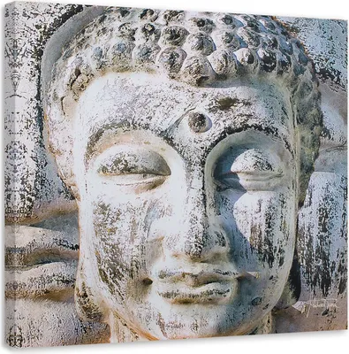 Produktbild von Leinwandbild buddha-statue in einer wand 60x60 cm Feeby beige wandbild bereit zum aufhängen