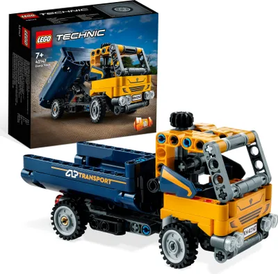 Produktbild von LEGO 42147 Technic Kipplaster Spielzeug, 2in1-Set mit Konstruktions-Modell und Bagger-Spielzeug, technisches Geschenk für Jungen und Mädchen ab 7 Jahre