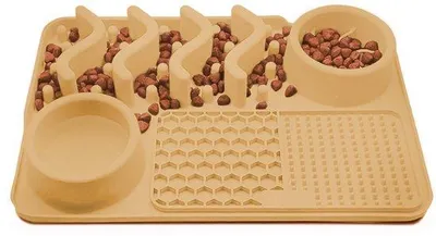 Productafbeelding van Ohpets® Likmat hond 4-in-1 - Anti schrok - Bruin - 31x21cm