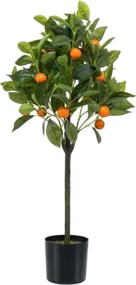 Productafbeelding van Orange tree in pot 75 cm kunstplant Emerald