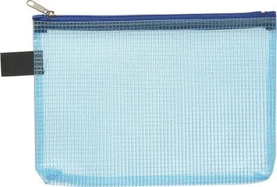 Produktbild von Reißverschlusstasche A6 PVC blau Packung mit 10 Stück