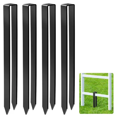 Image de Ancres en forme de U - Lot de 4 - Acier de haute qualité - Pour la fixation d'arches de roses - Assurent la stabilité - Dimensions : 30 x 2,9 x 2,1 cm - Ancres de jardin