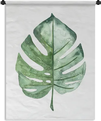 Produktbild von MuchoWow® Wandteppich Wandbehang Aquarell - Monstera - Blatt 60x80 cm Tapisserie Dekoration Wandtuch - Decke - Wandtücher - Wohne