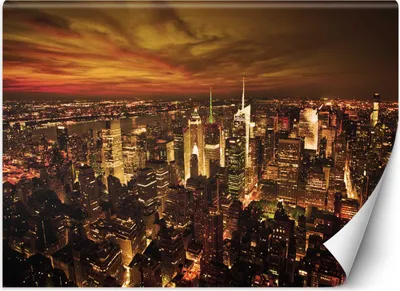 Obrázok produktu pre Vliesová fototapeta New York Manhattan 300x210 cm Feeby Hnedá lepidlo je súčasťou dodávky jednoduchá inštalácia