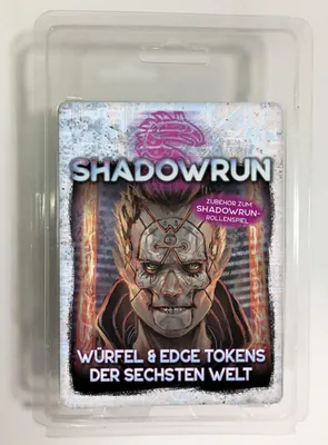 Produktbild von Pegasus Spiele 46107G Shadowrun: Würfel & Edge Tokens der Sechsten Welt, Schwarz
