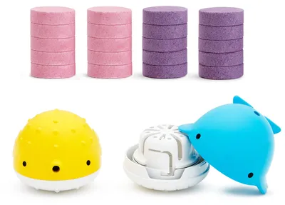 Obrázek produktu pro Hračka do koupele Munchkin s 20 šumivými tabletami - Colour Buddies™ - 2 rybičky Bruis - šumivé tablety do koupele - šumivé tablety do vany - interaktivní hračka do koupele pro děti