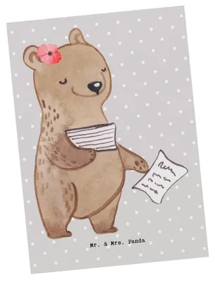 Produktbild von Mr. & Mrs. Panda Postkarte Insolvenzverwalterin Herz - Grau Pastell - Geschenk, Fotokarte, einzelkarte, Ansichtskarten, Ansichtskarte, Postkarten