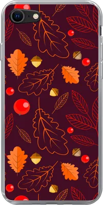 Produktbild von MuchoWow® Handyhülle Schutzhülle Hülle für Telefoonhoesje iPhone 7 Muster - Herbst - Laub - Mädchen - Kinder - Kinder Silikon Softcase Handy Hülle - Kartenhalter